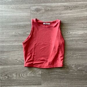 Pink red cropped tank top